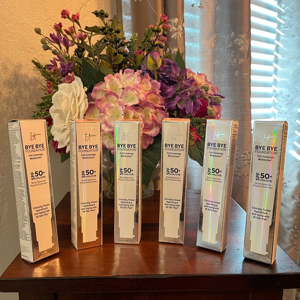 LOT of 6 IT Cosmetics Bye Bye Foundation Medium Tan SPF 50+
